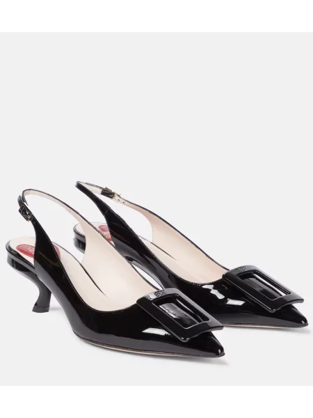 Pantofi cu toc Roger Vivier din piele slingback negru