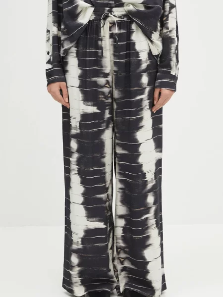 Samsoe Samsoe pantaloni Saneem lat high waist negru