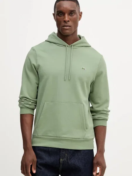 Суичър с качулка Lacoste с качулка зелено