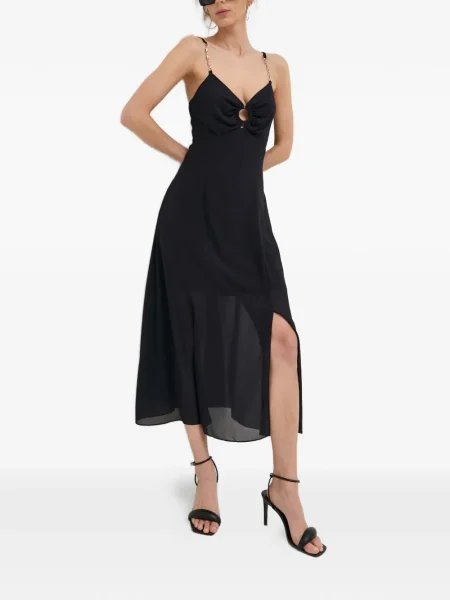 Rochie midi Morgan până la genunchi de costum cu bretele albastru