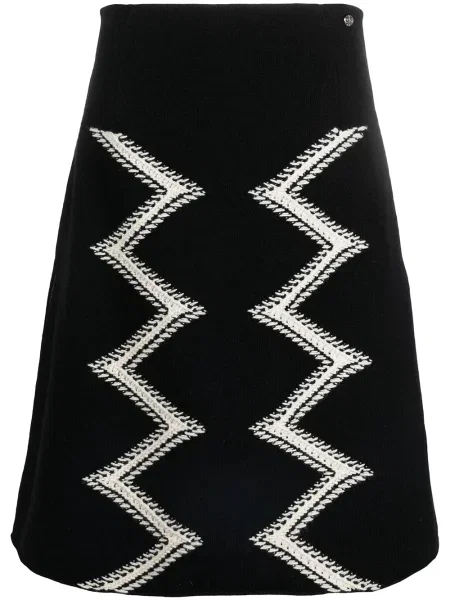 Pletené áčkové sukně Chanel Pre-owned černé