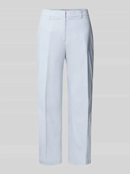 Spodnie materiałowe o kroju straight fit z mieszanki lnu Christian Berg Woman Selection