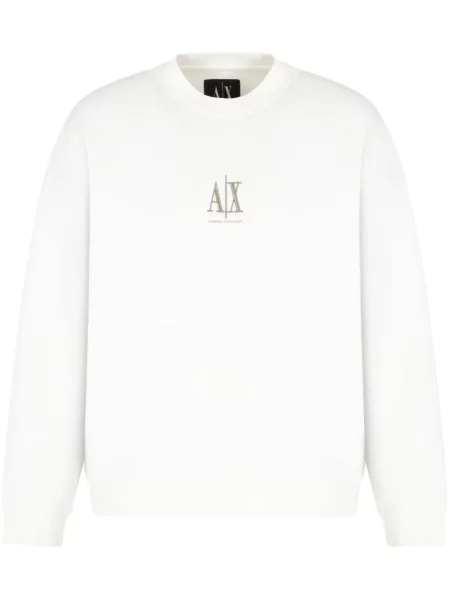 Mikina Armani Exchange s výšivkou bílá