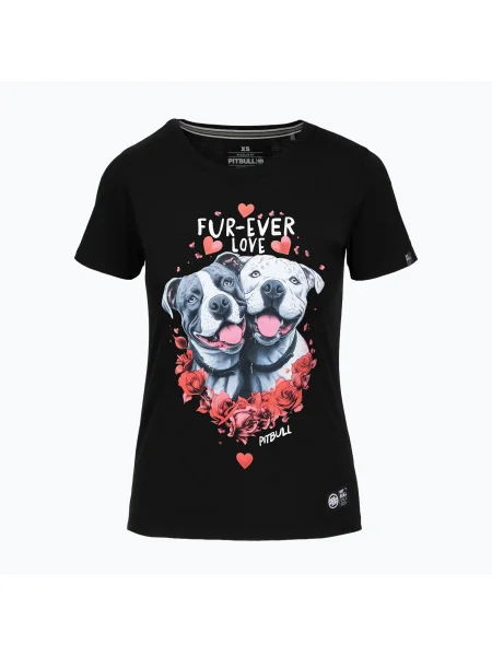 Tricou pentru femei Pitbull Fur Ever Love black negru