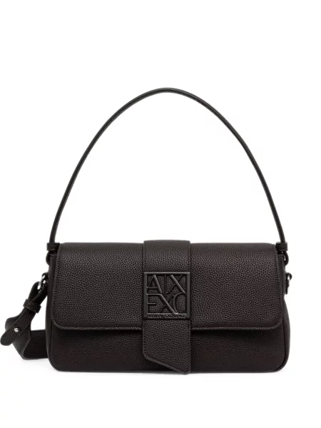 Geantă Armani Exchange cu autograf maro