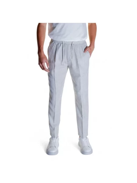 Lniane spodnie Antony Morato casual niebieskie