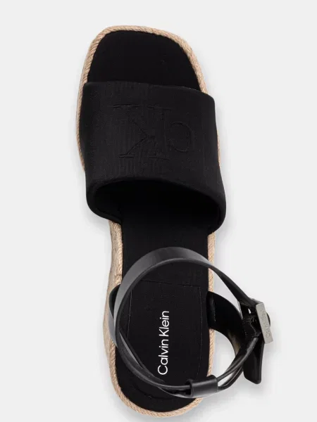 Calvin Klein szandál éksarokkal WEDGE ESPAD 70 NEOPR MG fekete