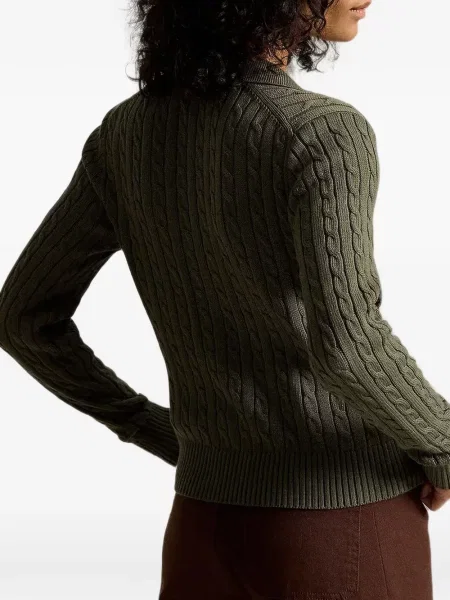 Gulerat pulover Polo Ralph Lauren cu autograf alergare verde