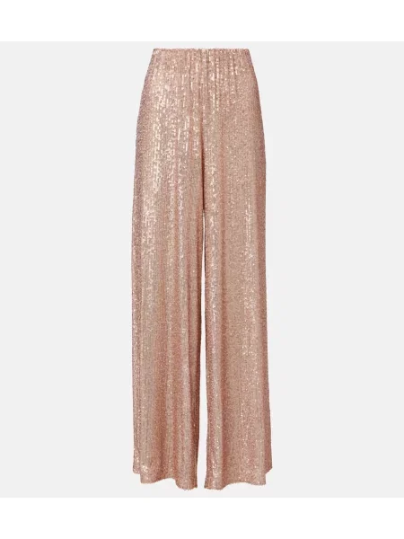 Pantaloni Norma Kamali cu talie înaltă roz