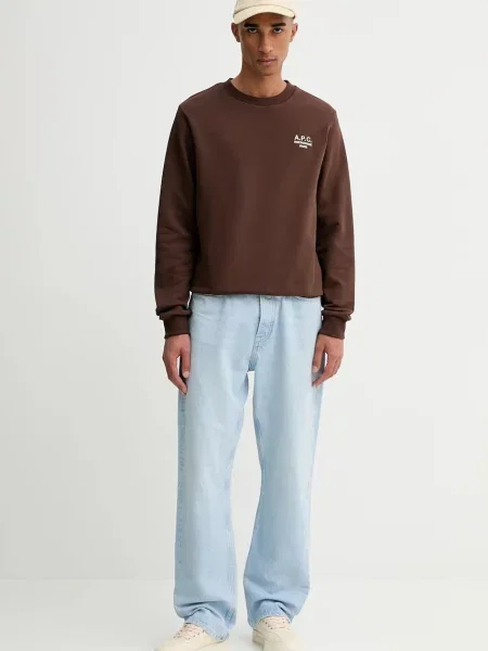 A.P.C. bluza standard rue madame GOTS z aplikacją brązowy