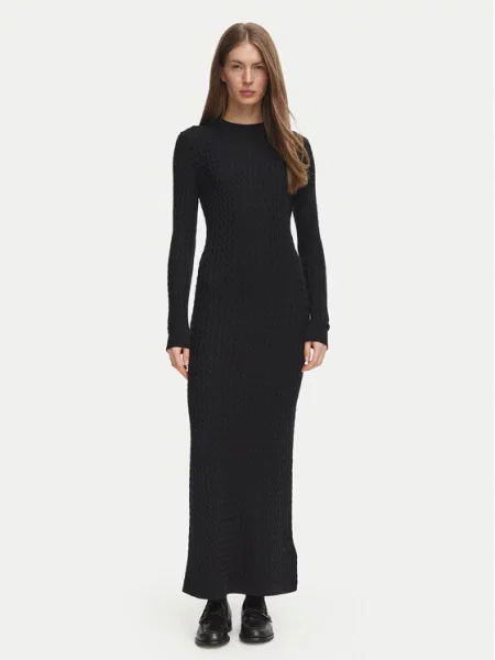 Tommy Hilfiger Rochie tricotată Cable negru