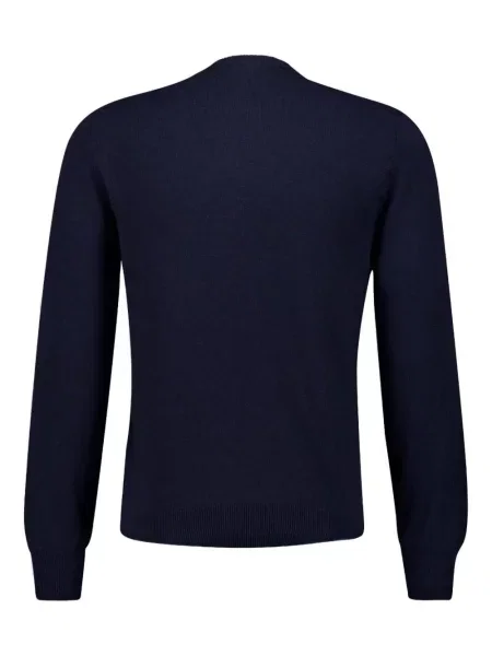 Πουλόβερ Piacenza Cashmere κασμίρ με στρογγυλή λαιμόκοψη μπλε