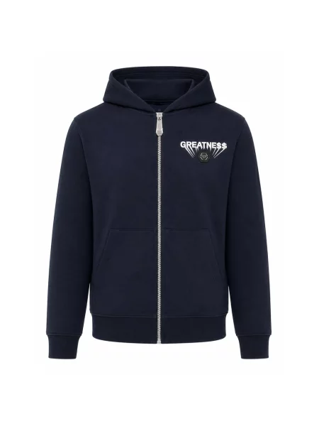 Bluza z kapturem Philipp Plein polarowa niebieska