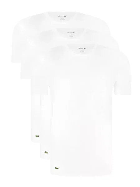 Lacoste Set 3 tricouri Slim Fit alb