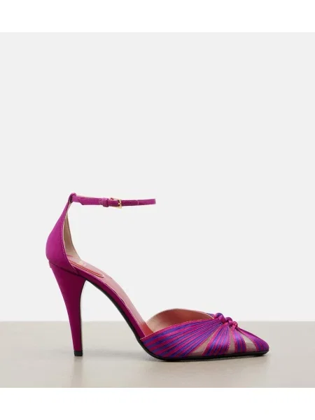 Pantofi cu toc Valentino Garavani din satin roz