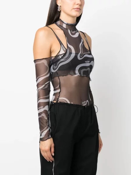 Body Julfer transparente negru