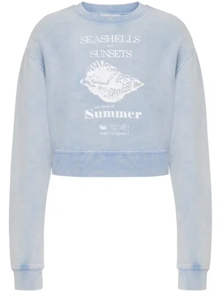 Bluza Moschino Jeans z nadrukiem niebieska