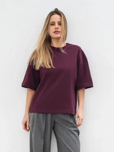 Футболка ромашка бордовая