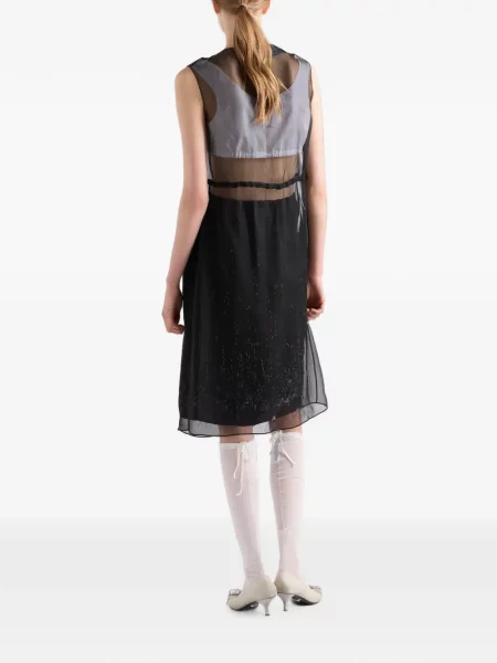 Top Prada din poplin alb