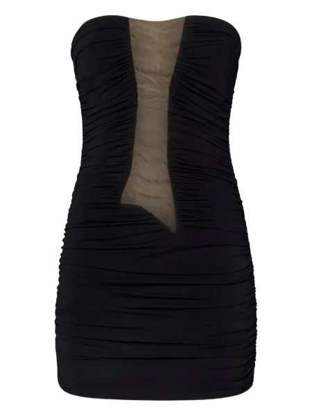 Rochie mini Nensi Dojaka plasă drapată de costum negru