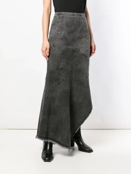 Fustă din denim Olivier Theyskens lungă gri