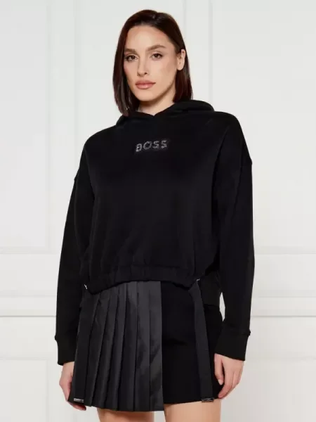 BOSS ORANGE Hanorac C_Eblousa | Cropped Fit negru
