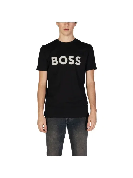 BOSS Tricou Thinking 1 negru alb
