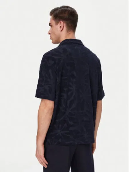 BOSS Polo majica Flower Mornarsko modra