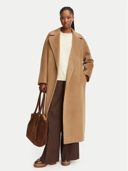 Weekend Max Mara Gyapjú kabát Tempera Világosbarna