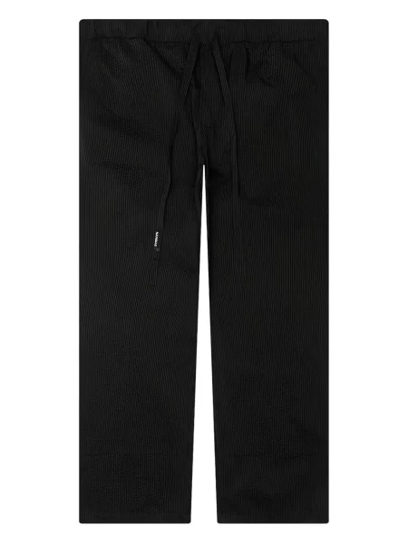 Pantaloni Nahmias de catifea cord cu dungi negru