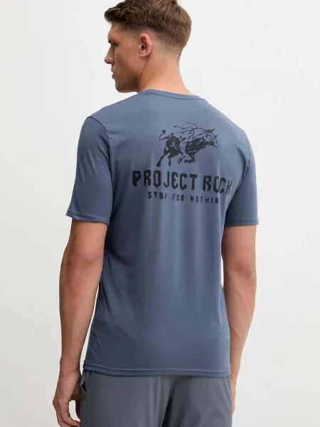Under Armour tricou Project Rock cu imprimeu albastru