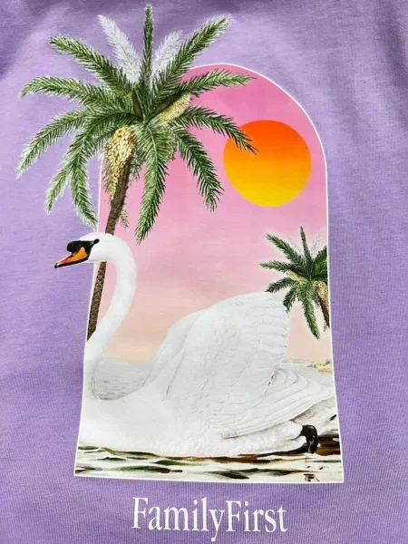 Tricou Family First cu imagine violet