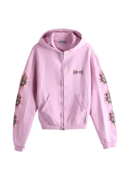 Hanorac cu glugă Balenciaga cu imagine roz