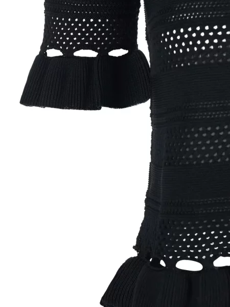 Top Twinset cu volane negru