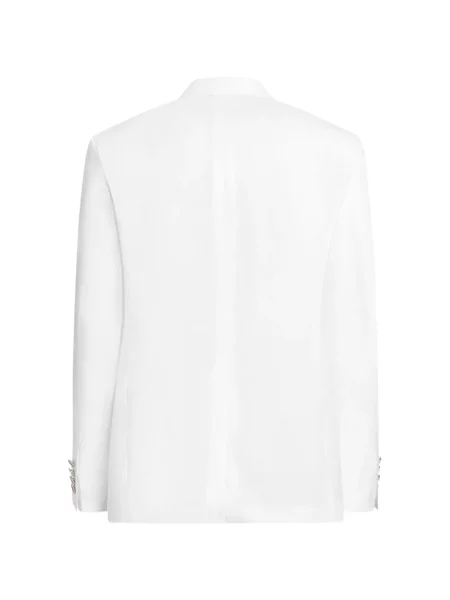 Ленено двуредно яке Dolce & Gabbana бяло