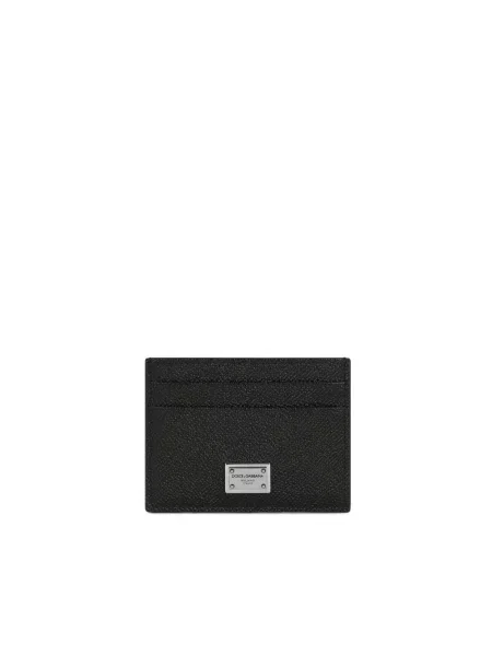 Portfel Dolce And Gabbana zamszowy z logo klasyczny czarny