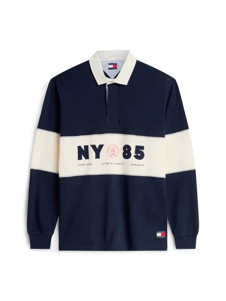 Tommy Jeans Tricou bleumarin / murdar alb