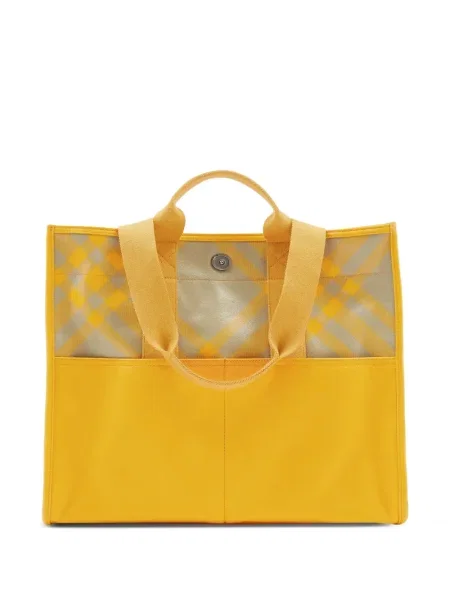 Geantă Burberry în carouri galben