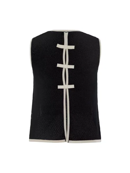 Dzianinowy top Elisabetta Franchi czarny