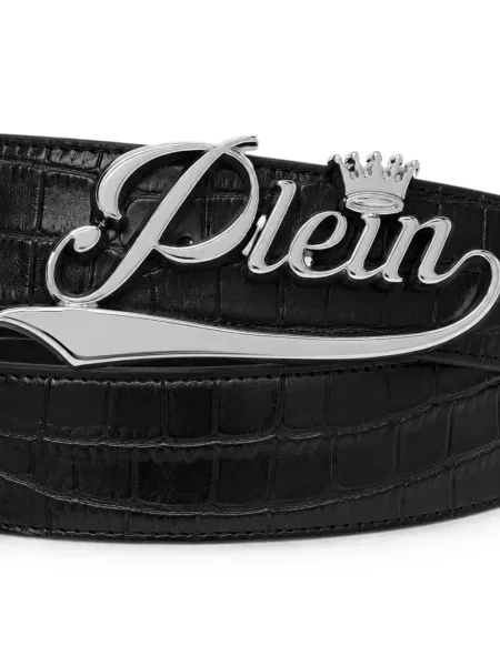 Cu centură curea Philipp Plein din piele negru