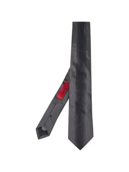 Cravată Boss cu dungi cu legături skinny fit gri