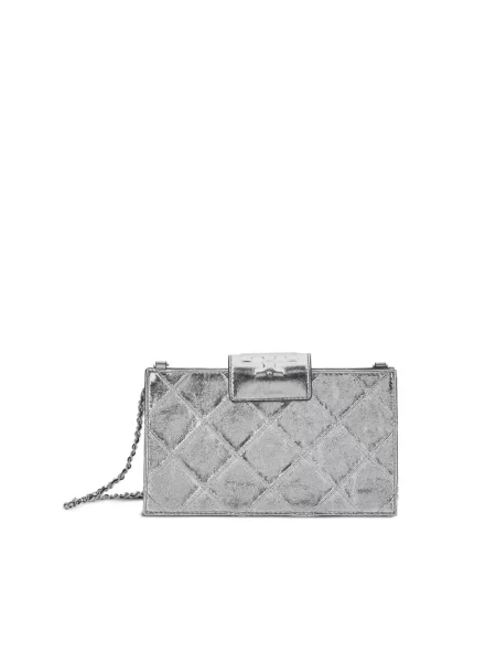 Naszyjnik Tory Burch skórzany szary