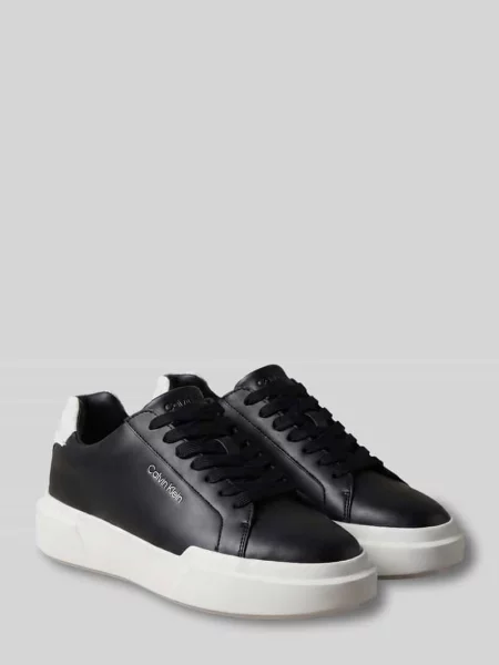 Sneakersy z naturalnej skóry bydlęcej model CHUNKY CUPS' Ck Calvin Klein czarne