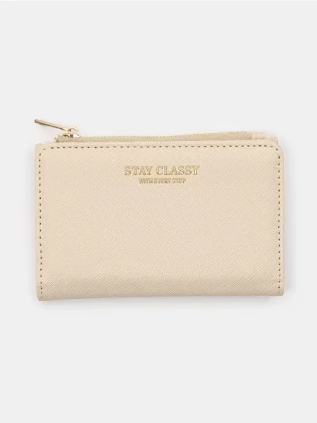 Малий гаманець з штучної шкіри saffiano нюдовий