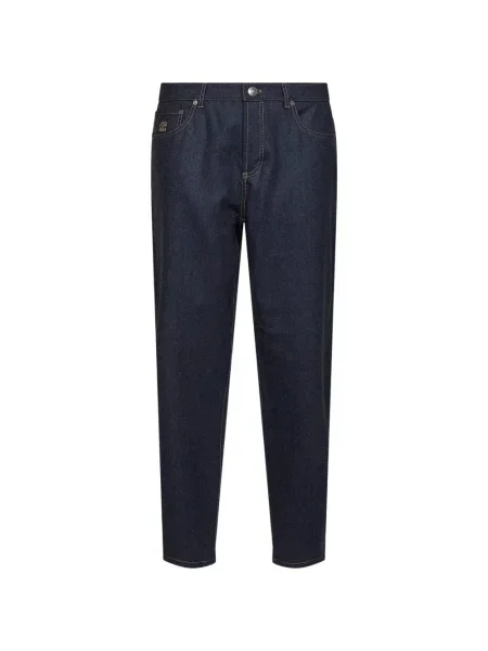 Pantaloni Brunello Cucinelli cu broderie albastru