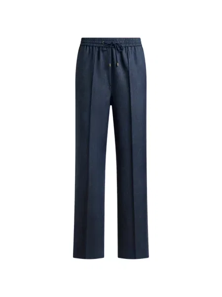 Pantaloni Etro de lână cu model paisley albastru