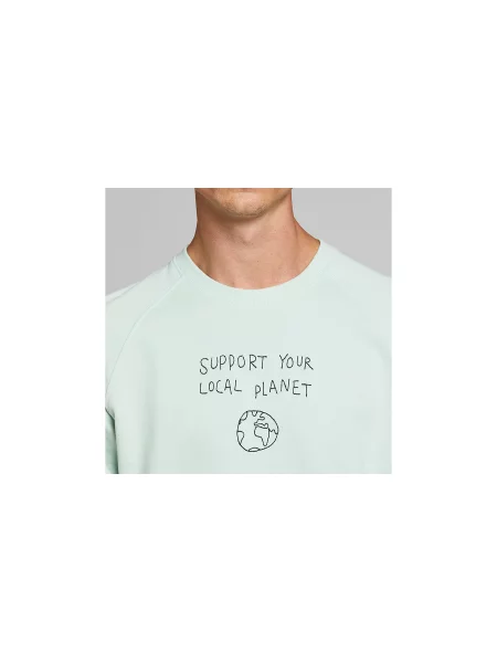 Dedicated Sweatshirt Malmoe Local Planet Mint Mężczyźni Bluzy i bluzy z kapturem Dedicated Size: S zielony