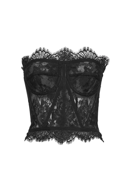 Top Dolce And Gabbana koronkowy czarny