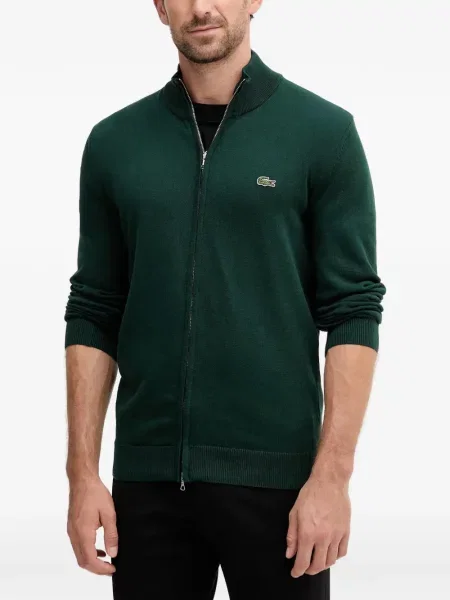 Cardigan Lacoste cu autograf verde