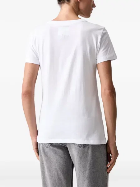 Tricou Armani Exchange cu broderie alb